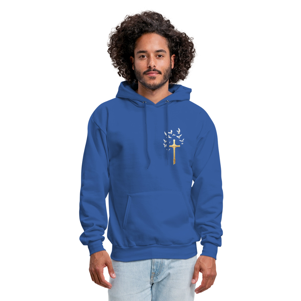 DOVES LATIN with CROSS Men's Hoodie - royal blue