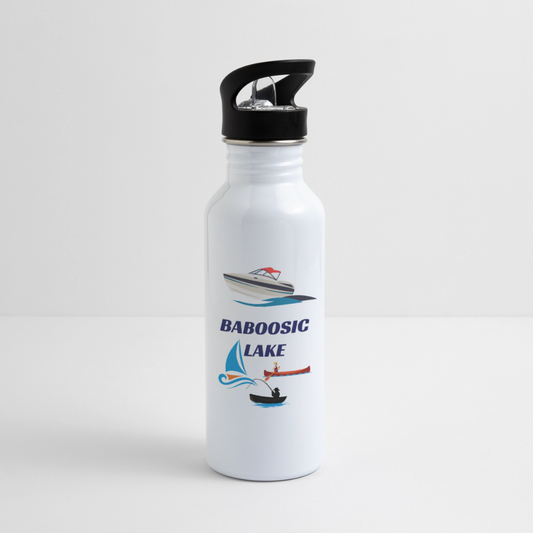 BABOOSIC LAKE 20 oz. Stainless Steel Water Bottle - white