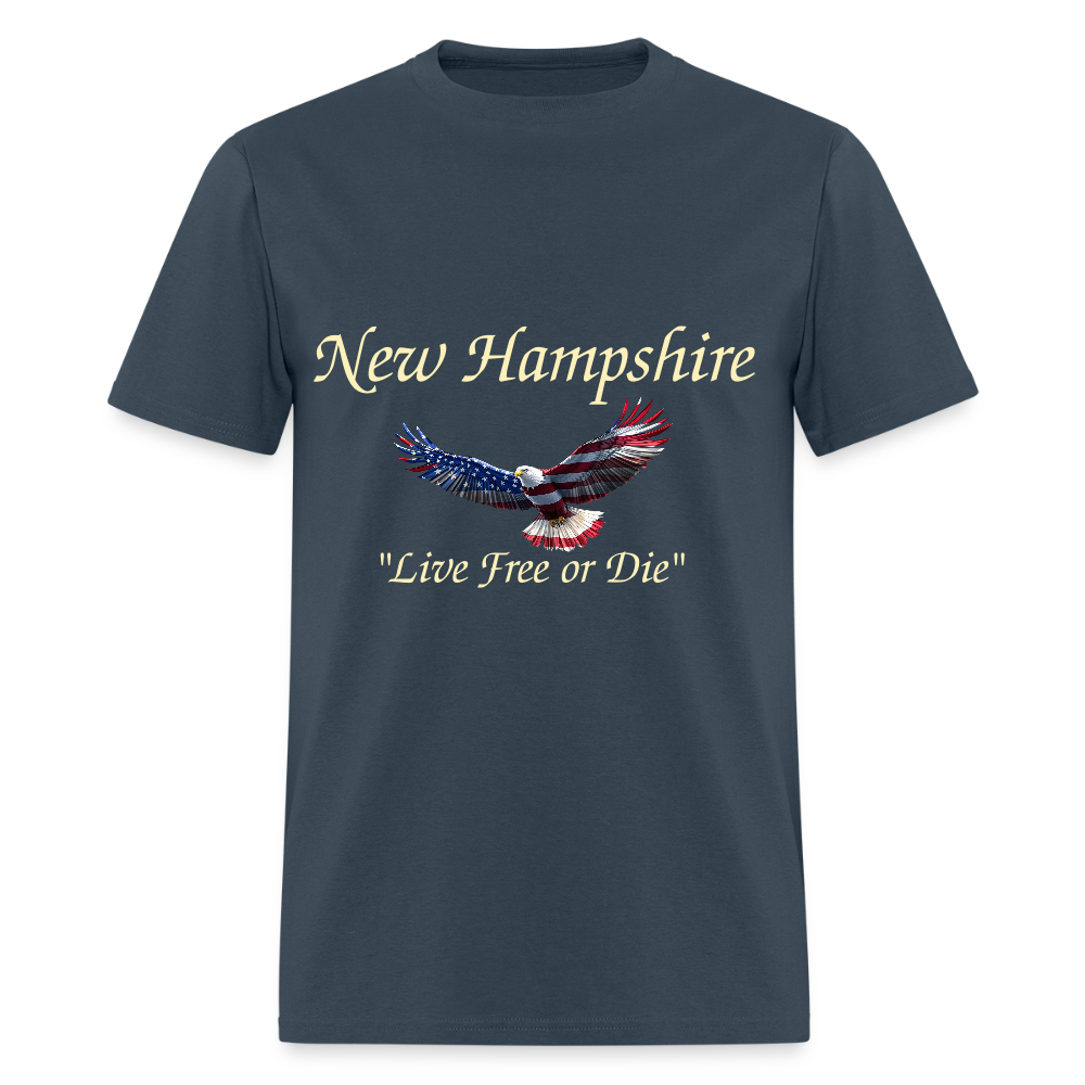 NH Live Free or Die Flying Eagle Unisex Classic T-Shirt - blue dusk