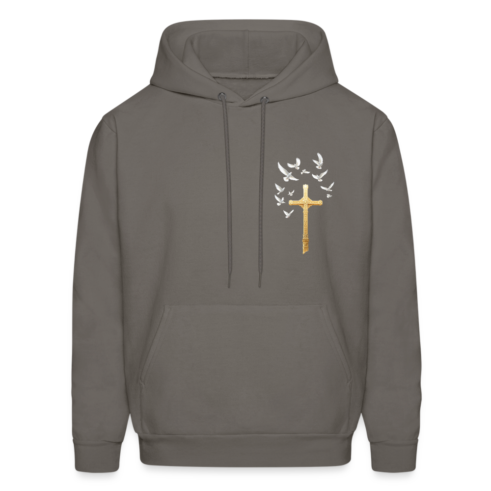 DOVES LATIN with CROSS Men's Hoodie - asphalt gray