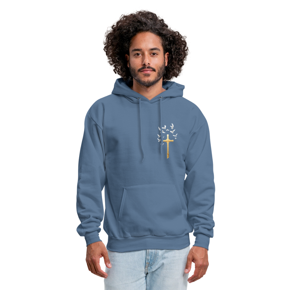 DOVES LATIN with CROSS Men's Hoodie - denim blue
