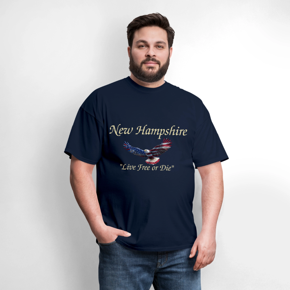 NH Live Free or Die Flying Eagle Unisex Classic T-Shirt - navy