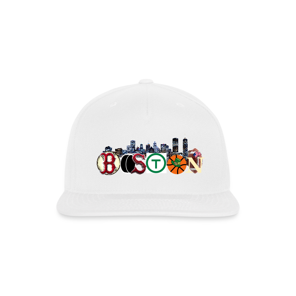 BOSTON SKYLINE AUTHENTIC Snapback Baseball Cap - white