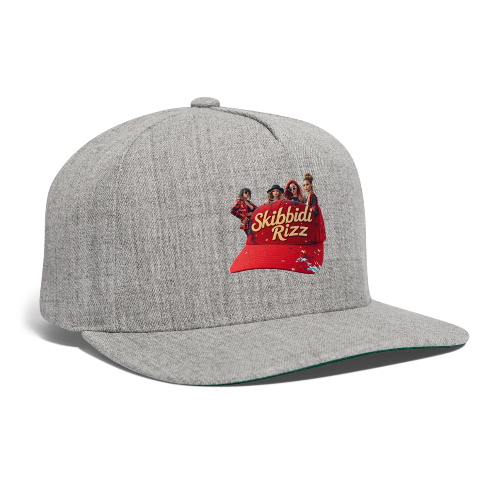 Skibbidi Rizz Authentic Snapback Baseball Cap - heather gray
