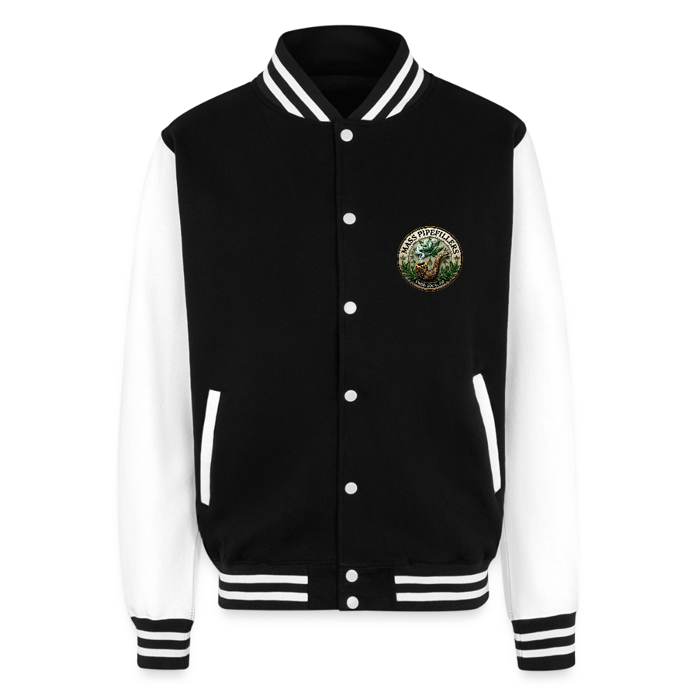 THE ORIGINAL MASS PIPEFILLERS UNION LOCAL 420 Just Hoods Heavyweight Letterman Jacket - black/white