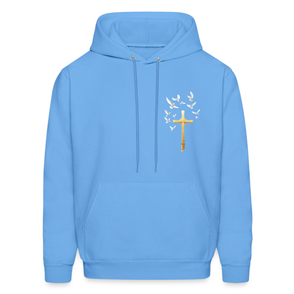 DOVES LATIN with CROSS Men's Hoodie - carolina blue