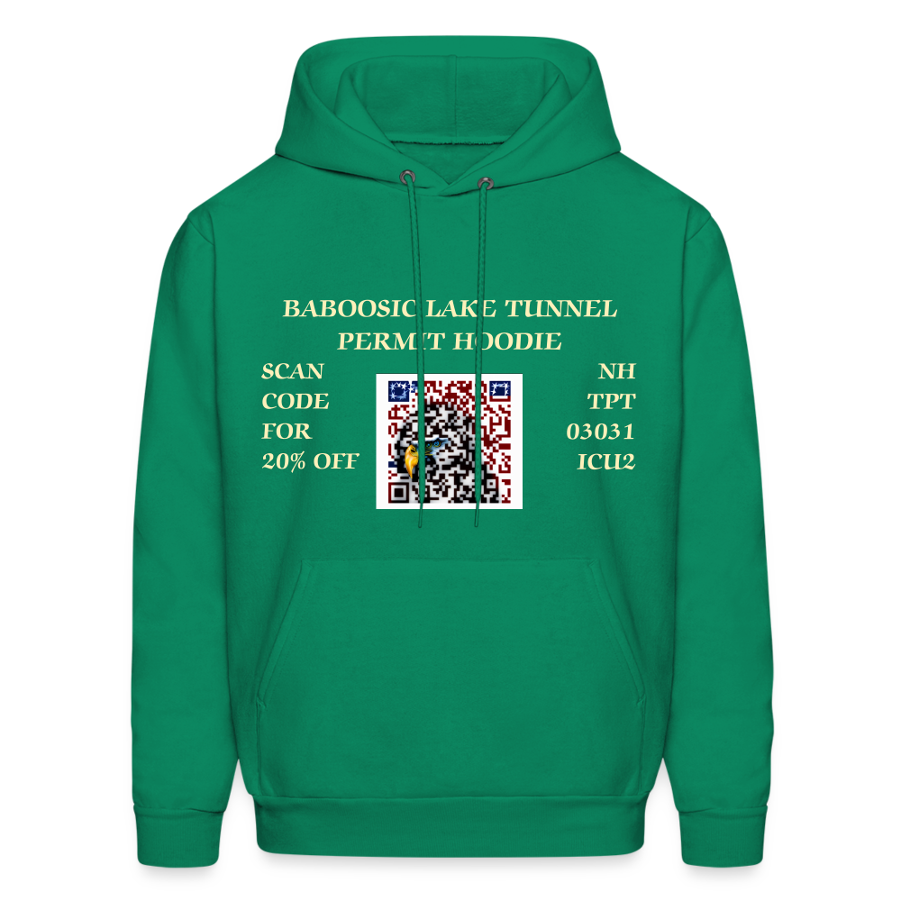 BABOOSIC LAKE TUNNEL PERMIT Men's Hoodie - kelly green