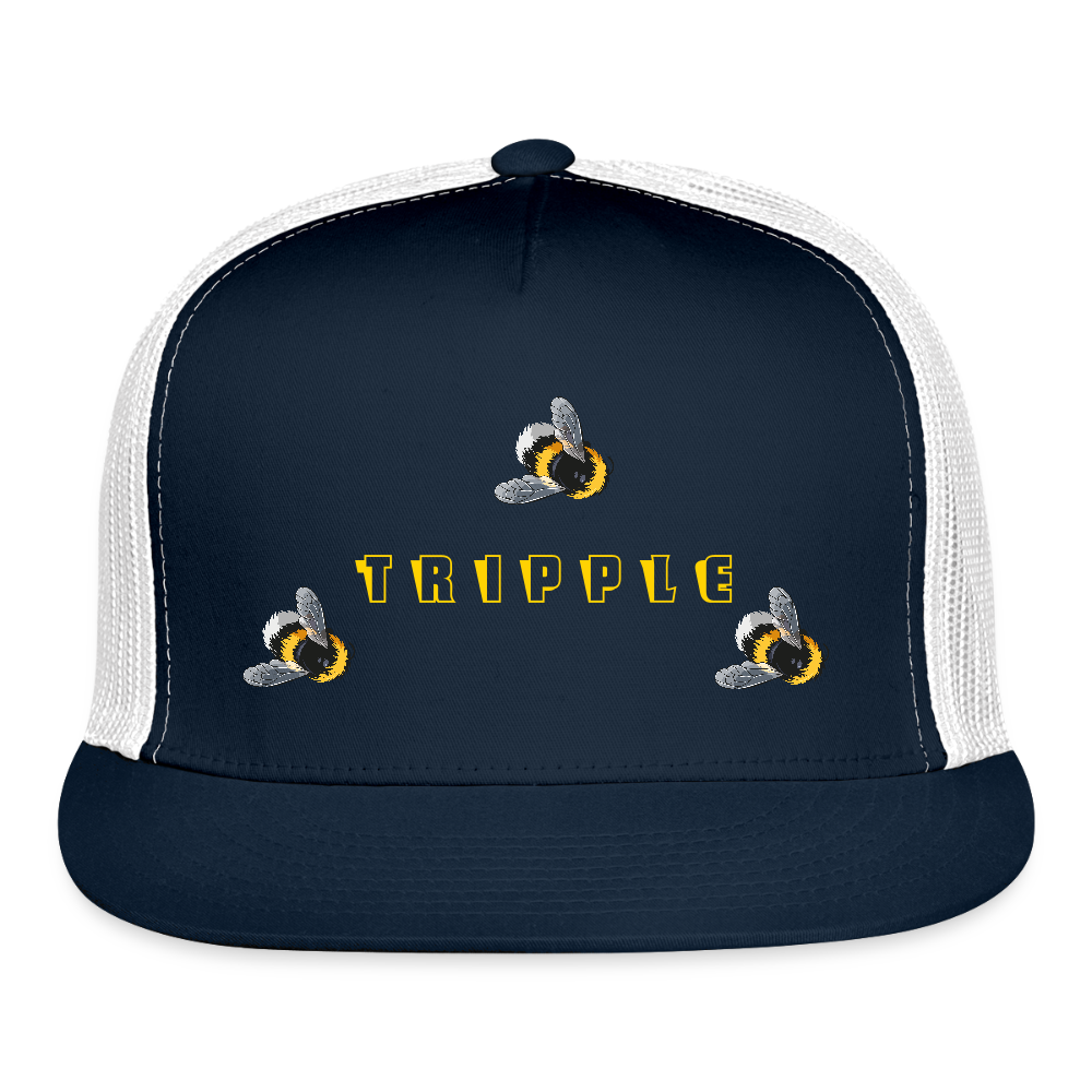 TRIPPLE B'S CAMO Trucker Hat - navy/white