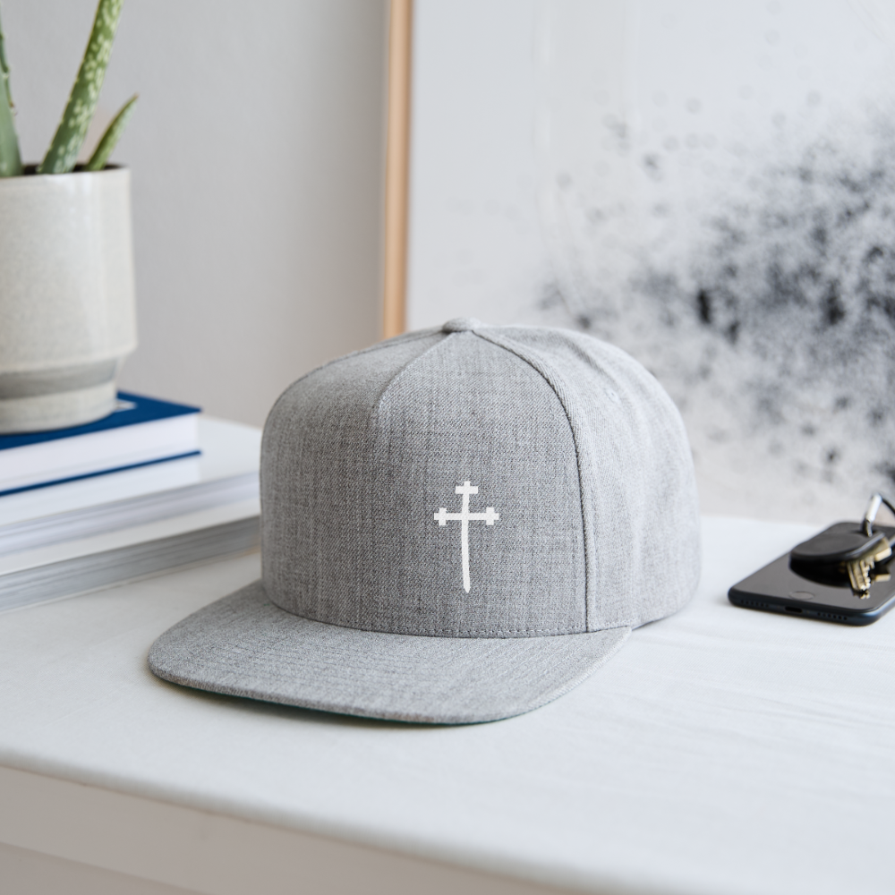 CROSS Snapback Baseball Cap - heather gray