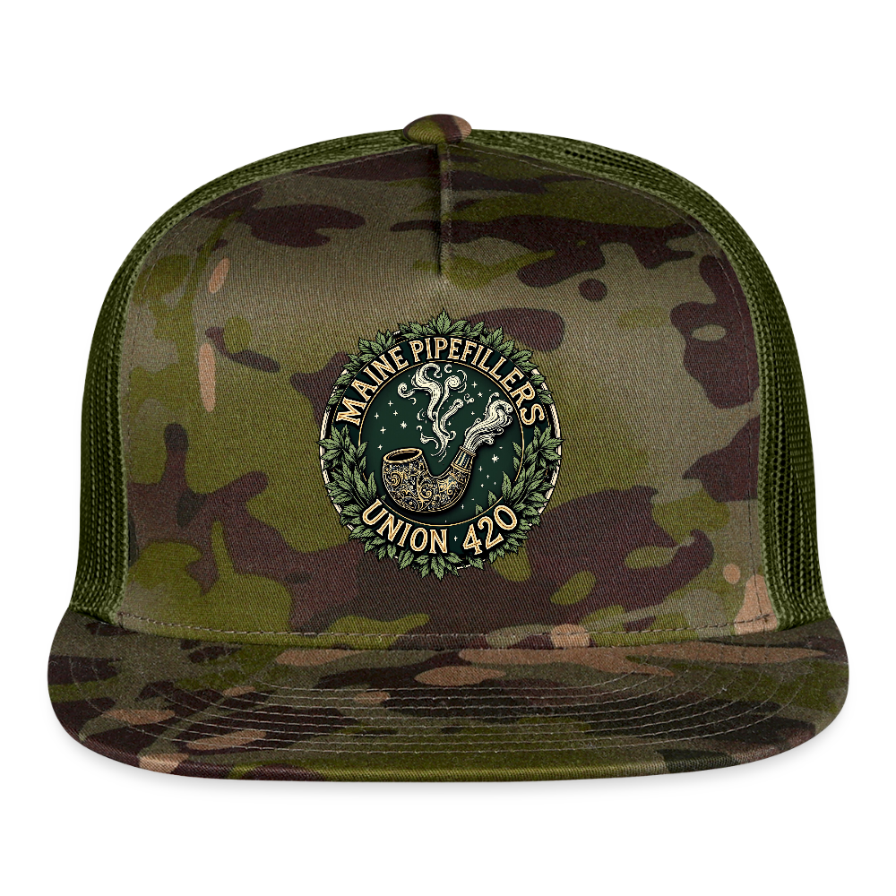 MAINE PIPEFITTERS UNION 420 Camo Snapback Trucker Cap - MultiCam\green