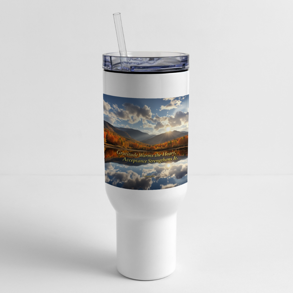 Gratitude 40 oz Travel Tumbler - white