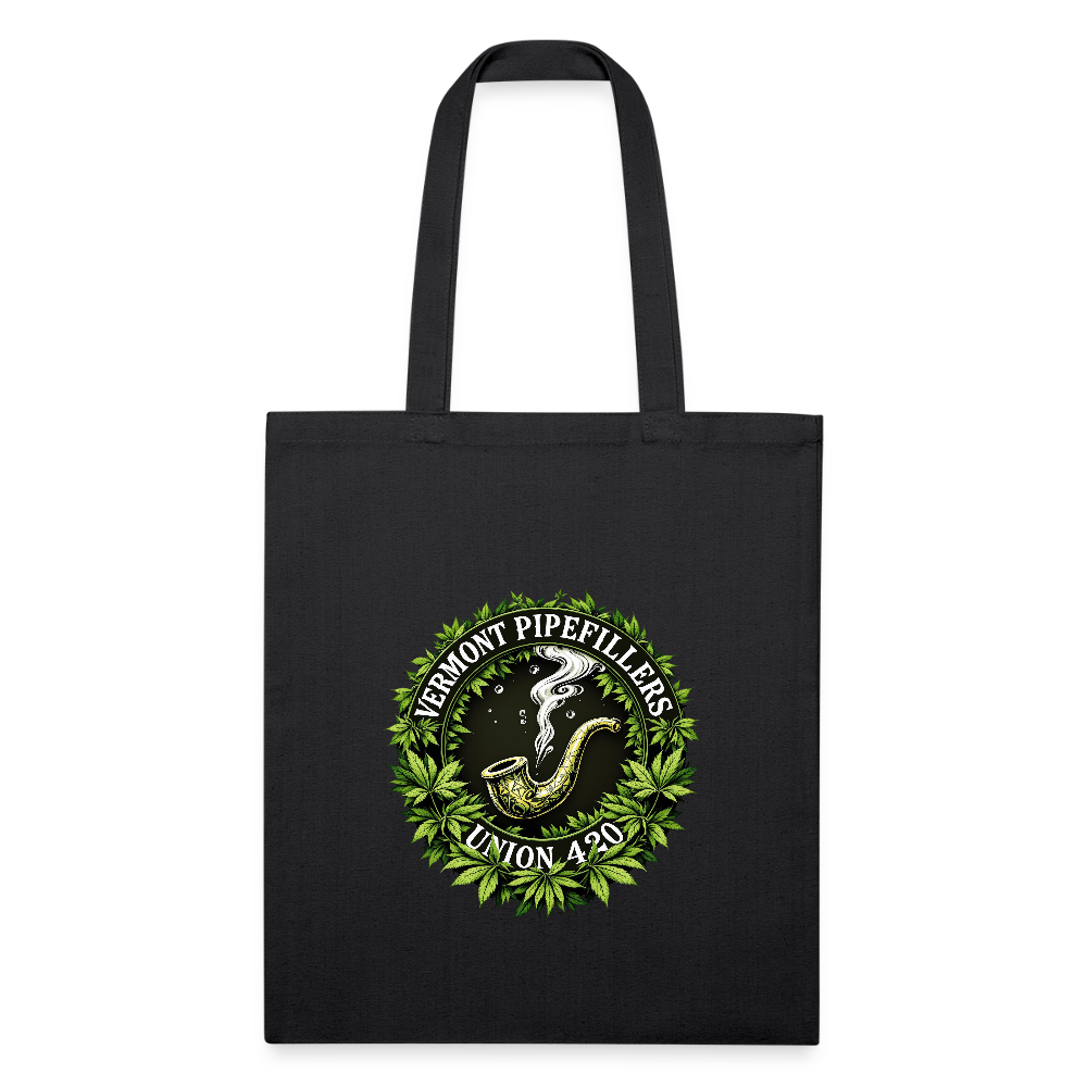 THE ORIGINAL VERMONT PIPEFILLERS UNION 420 Recycled Tote Bag - black