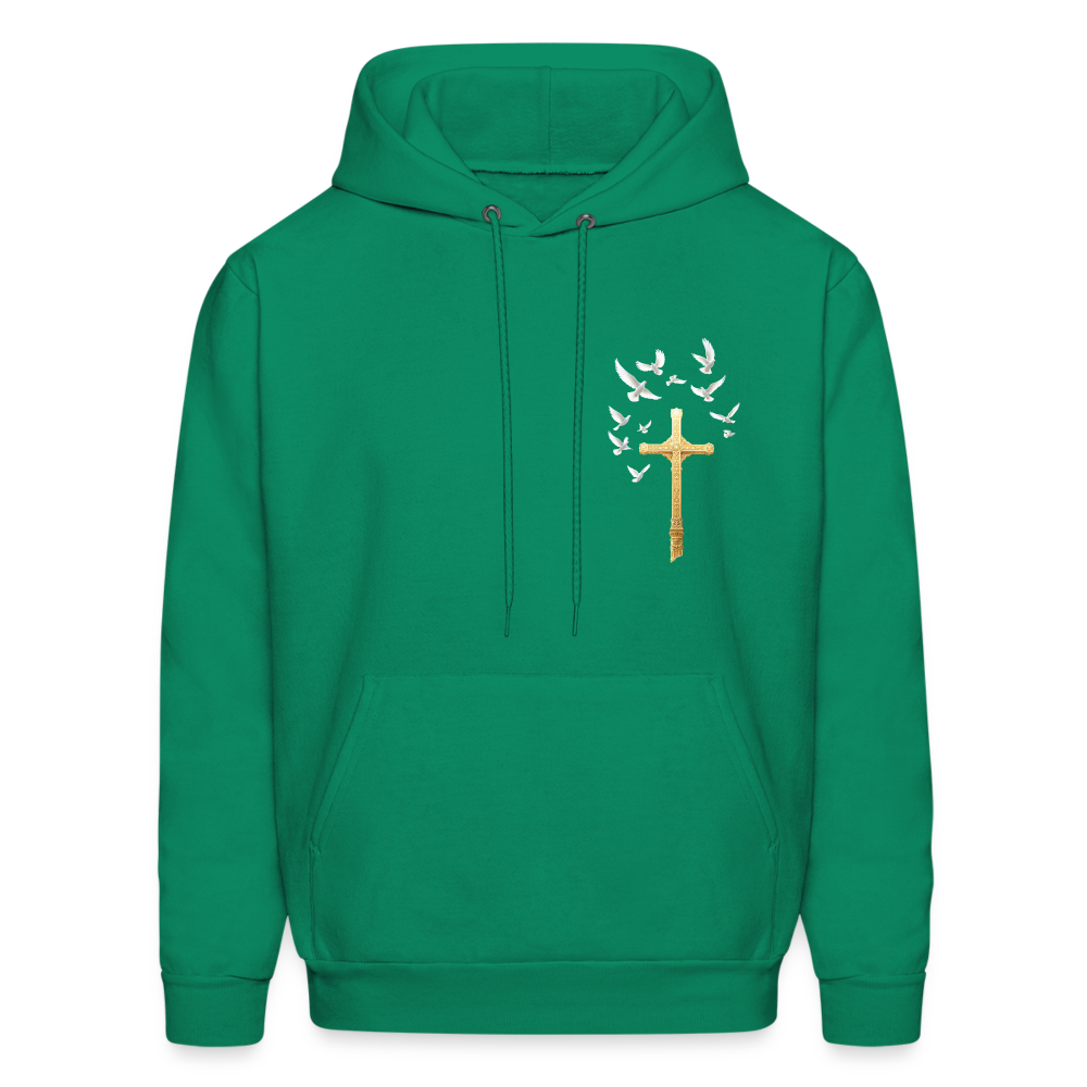 DOVES LATIN with CROSS Men's Hoodie - kelly green