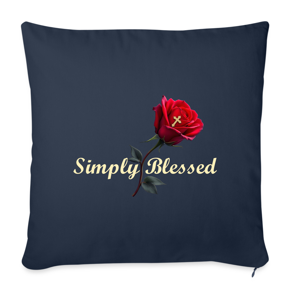 Simply Blessed Throw Pillow Cover 18” x 18” - navy