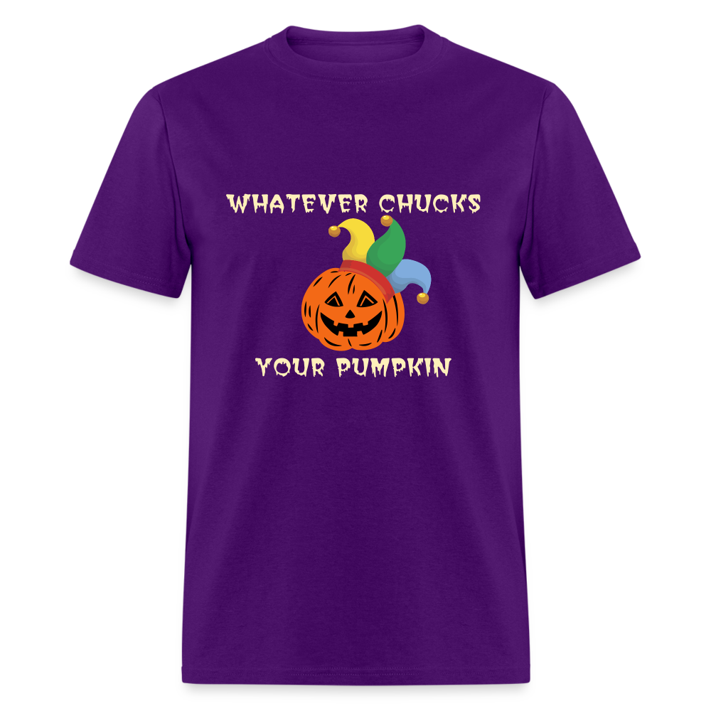 SIE CAPS WHATEVER CHUCKS YOUR PUMPKIN Hanes Unisex T-Shirt - purple