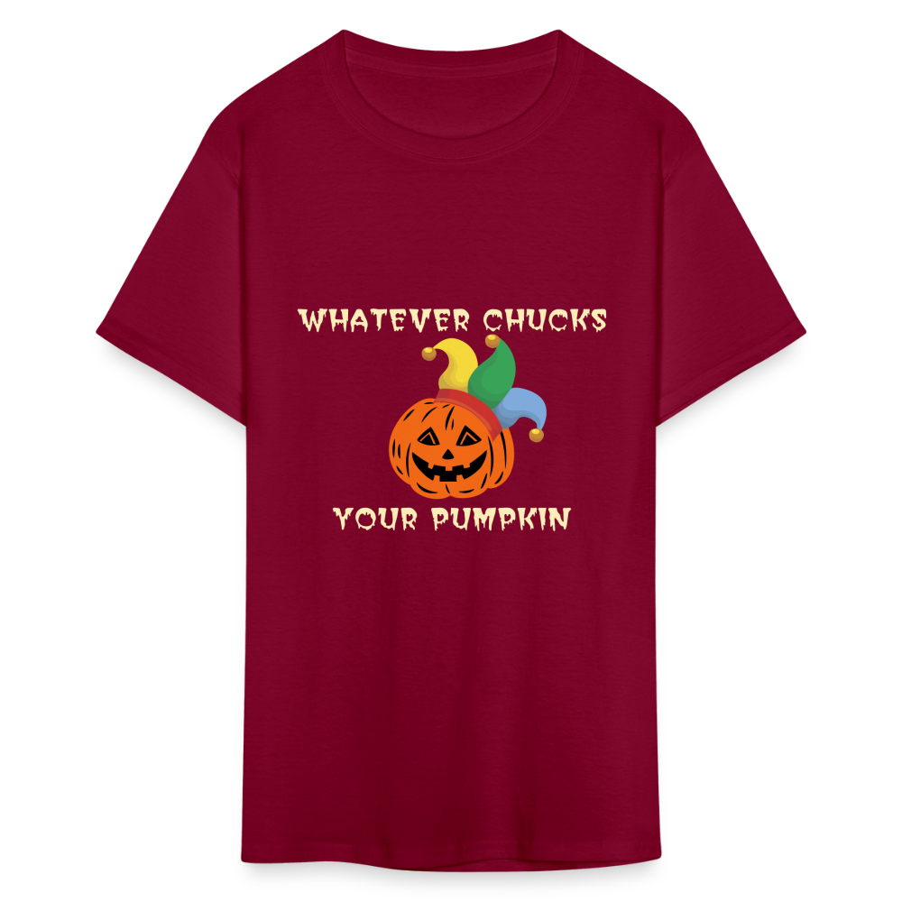 SIE CAPS WHATEVER CHUCKS YOUR PUMPKIN Hanes Unisex T-Shirt - burgundy
