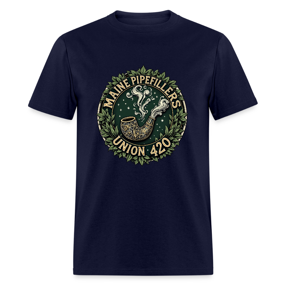 MAINE PIPEFILLERS UNION 420 TEE - navy