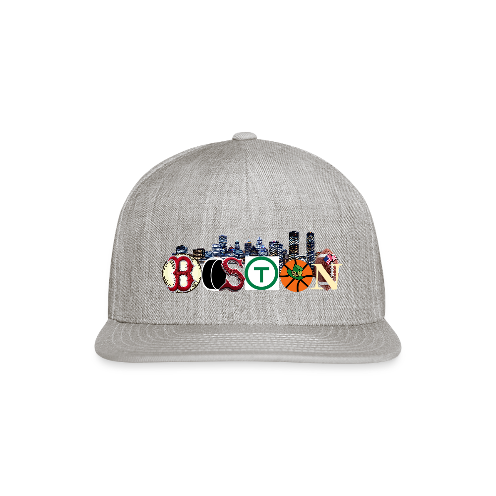 BOSTON SKYLINE AUTHENTIC Snapback Baseball Cap - heather gray