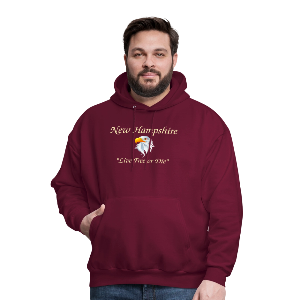 NH Live Free or Die Men's Hoodie - burgundy
