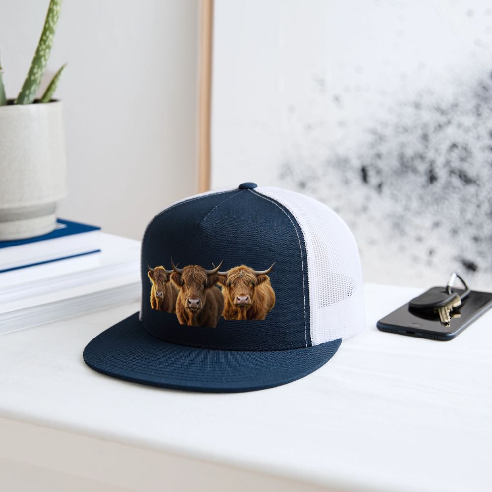 ANNA HIGHLAND CAMO Trucker Hat - navy/white