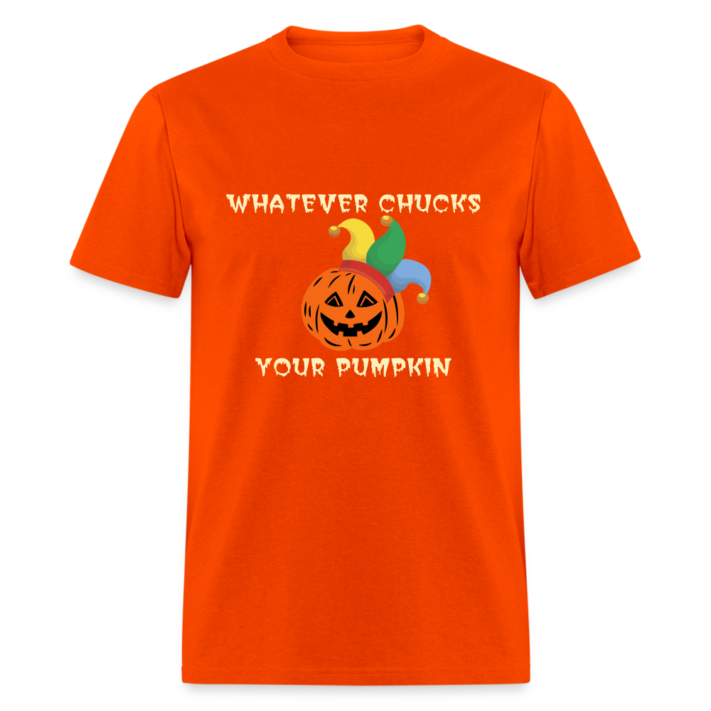SIE CAPS WHATEVER CHUCKS YOUR PUMPKIN Hanes Unisex T-Shirt - orange