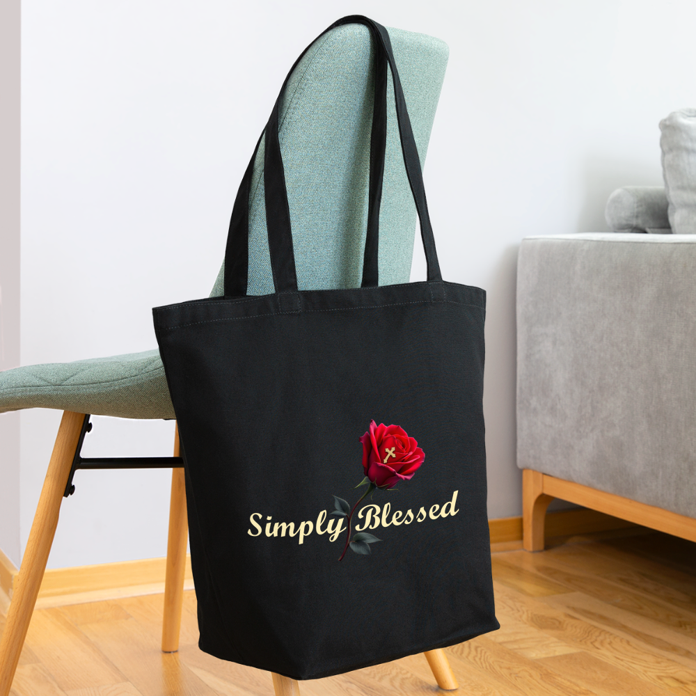 Simply Blessed Eco-Friendly Cotton Tote - black