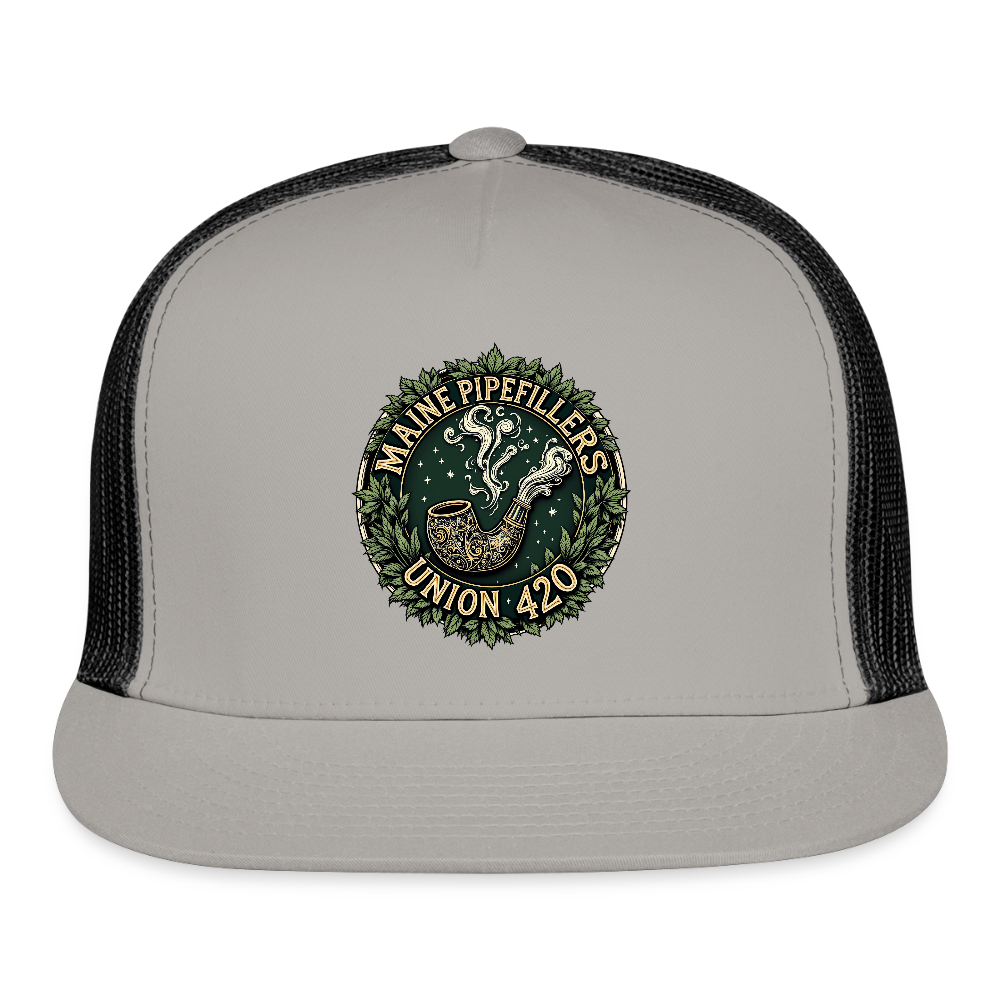 MAINE PIPEFITTERS UNION 420 Camo Snapback Trucker Cap - gray/black