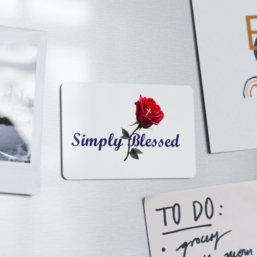 Simply Blessed Mouse pad Rectangle Magnet - white