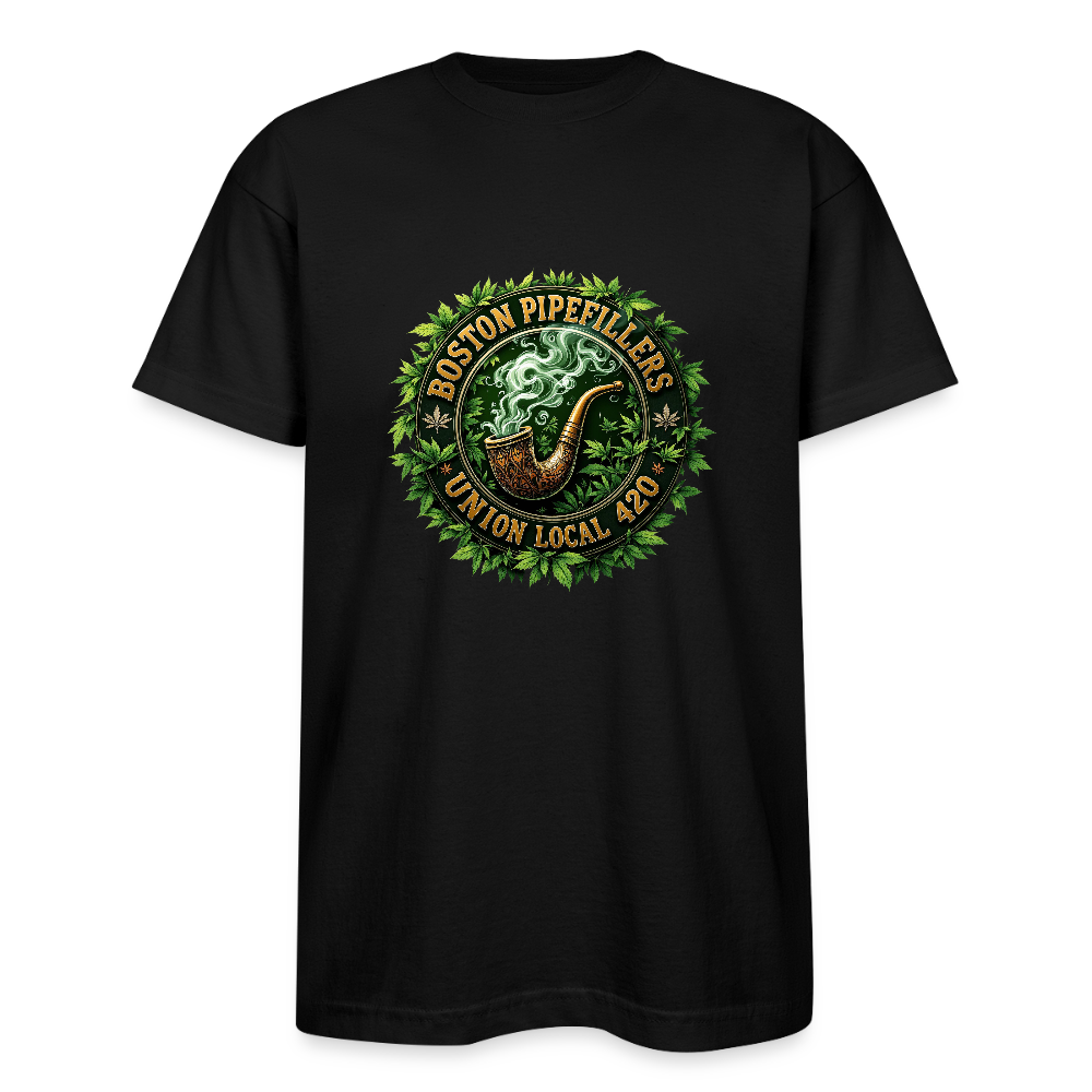 THE ORIGINAL BOSTON PIPEFILLERS UNION 420 Bayside Unisex Heavyweight USA Made T-Shirt - black