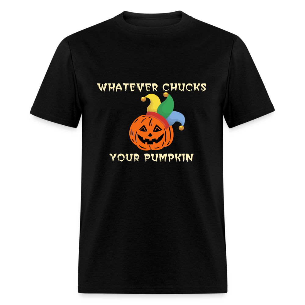 SIE CAPS WHATEVER CHUCKS YOUR PUMPKIN Hanes Unisex T-Shirt - black