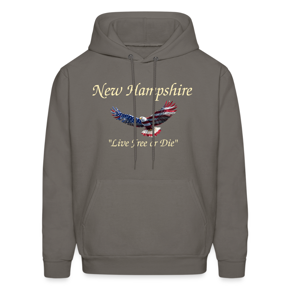 NH Live Free or Die Flying Eagle Men's Hoodie - asphalt gray