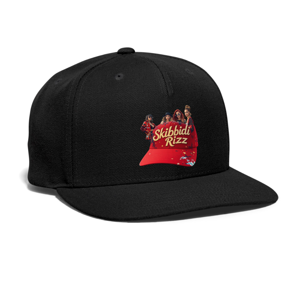 Skibbidi Rizz Authentic Snapback Baseball Cap - black