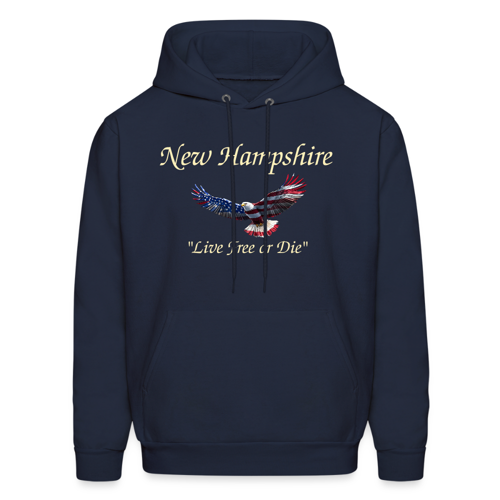 NH Live Free or Die Flying Eagle Men's Hoodie - navy