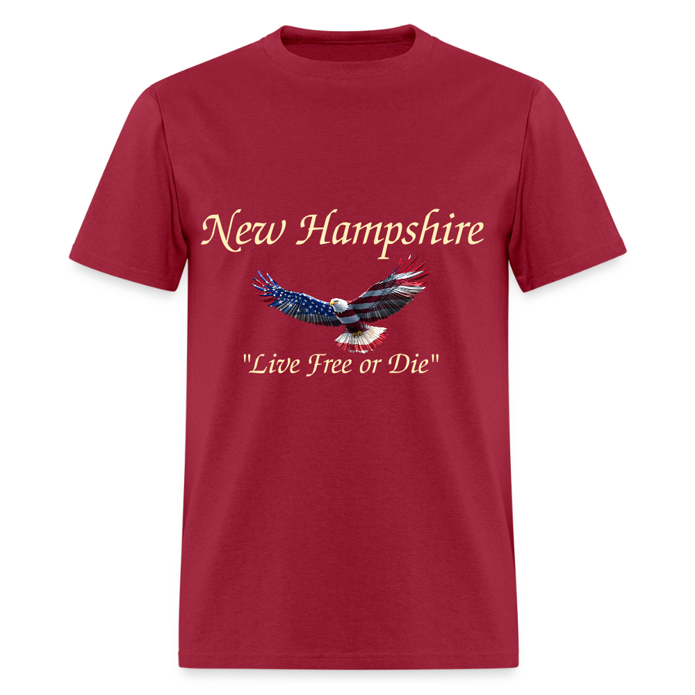 NH Live Free or Die Flying Eagle Unisex Classic T-Shirt - dark red
