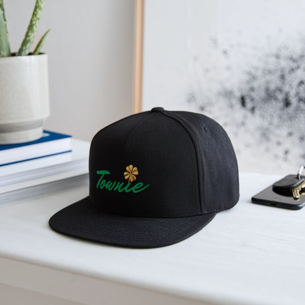 TOWNIE Snapback Baseball Cap - black