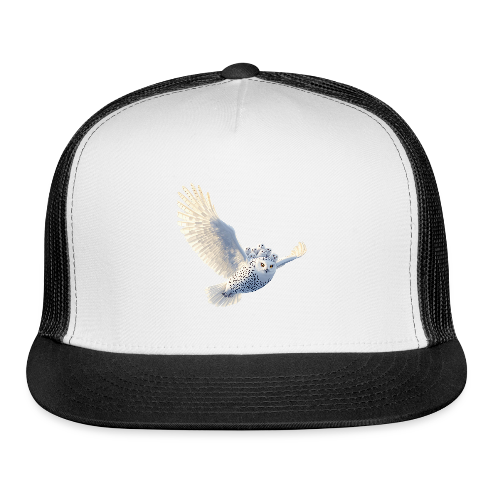 HOOTIE Camo Authentic Snapback Trucker Hat - white/black