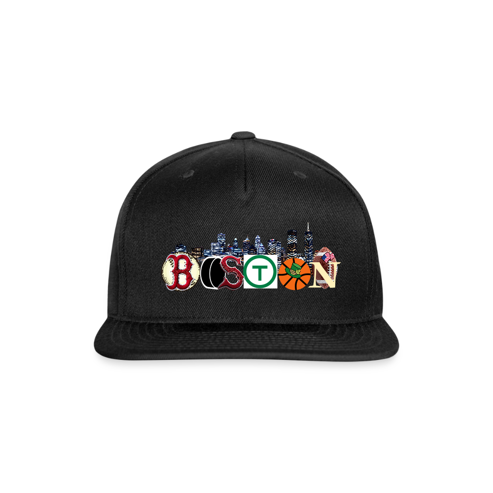 BOSTON SKYLINE AUTHENTIC Snapback Baseball Cap - black