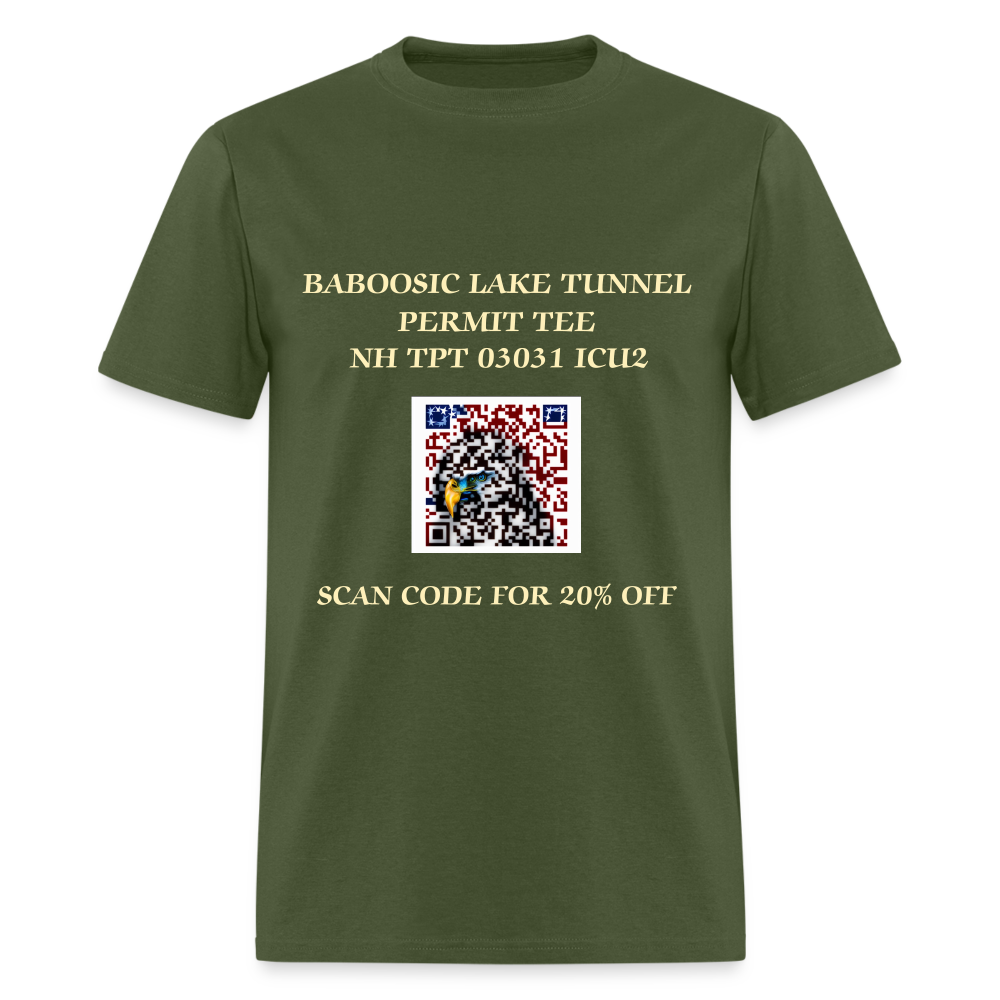 BABOOSIC LAKE TUNNEL PERMIT TEE Unisex Classic T-Shirt Unisex Classic T-Shirt Unisex Classic T-Shirt - military green