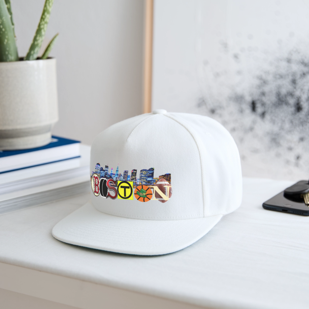 BOSTON SKYLINE The Authentic Snapback Baseball Cap - white