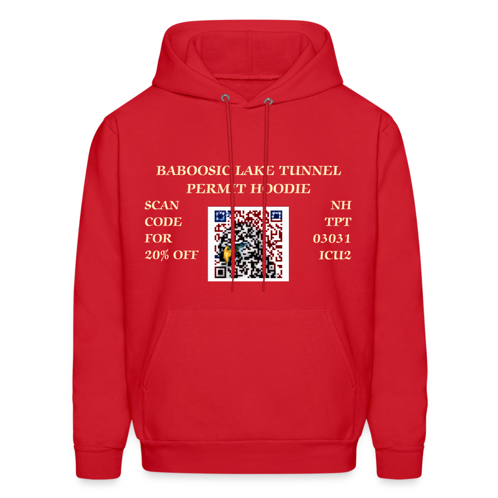 BABOOSIC LAKE TUNNEL PERMIT Men's Hoodie - red