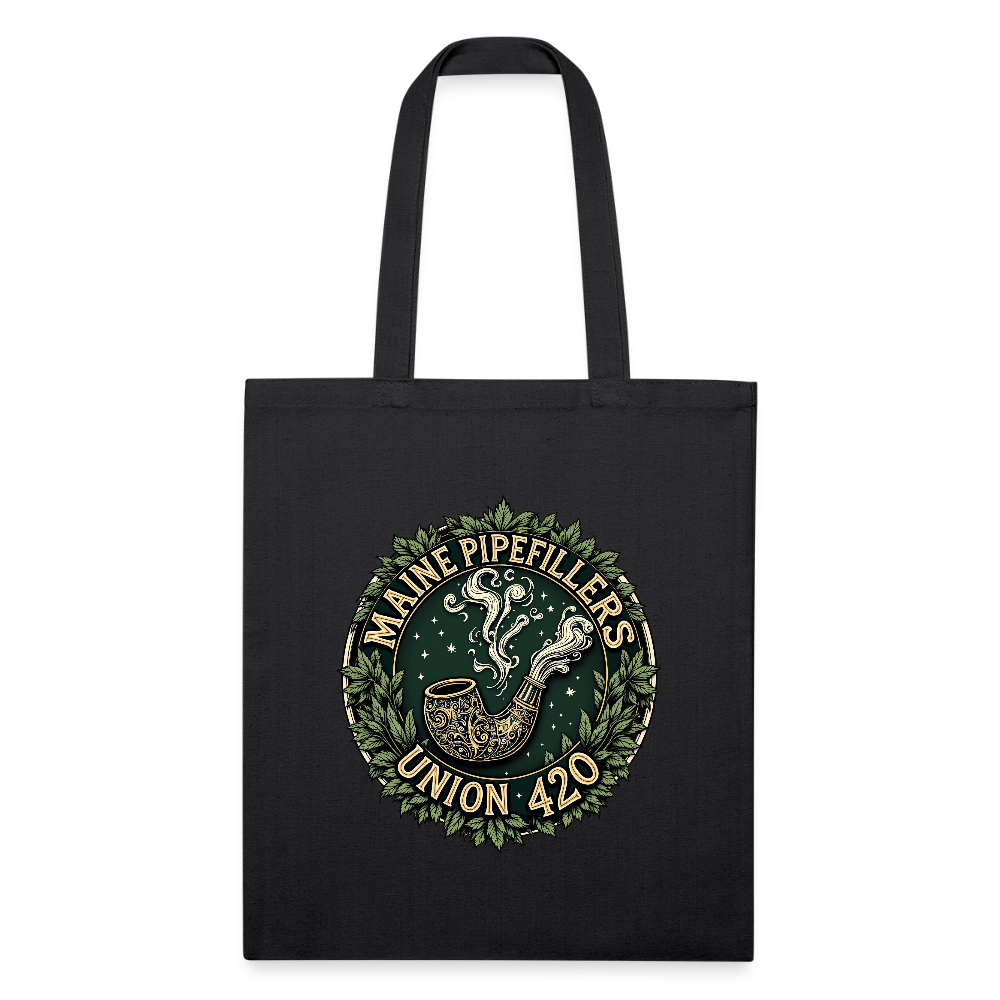THE ORIGINAL MAINE PIPEFILLERS UNION 420 Recycled Tote Bag - black