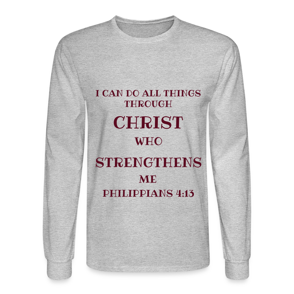 PHILIPPIANS 4:13 Men's Long Sleeve T-Shirt - heather gray