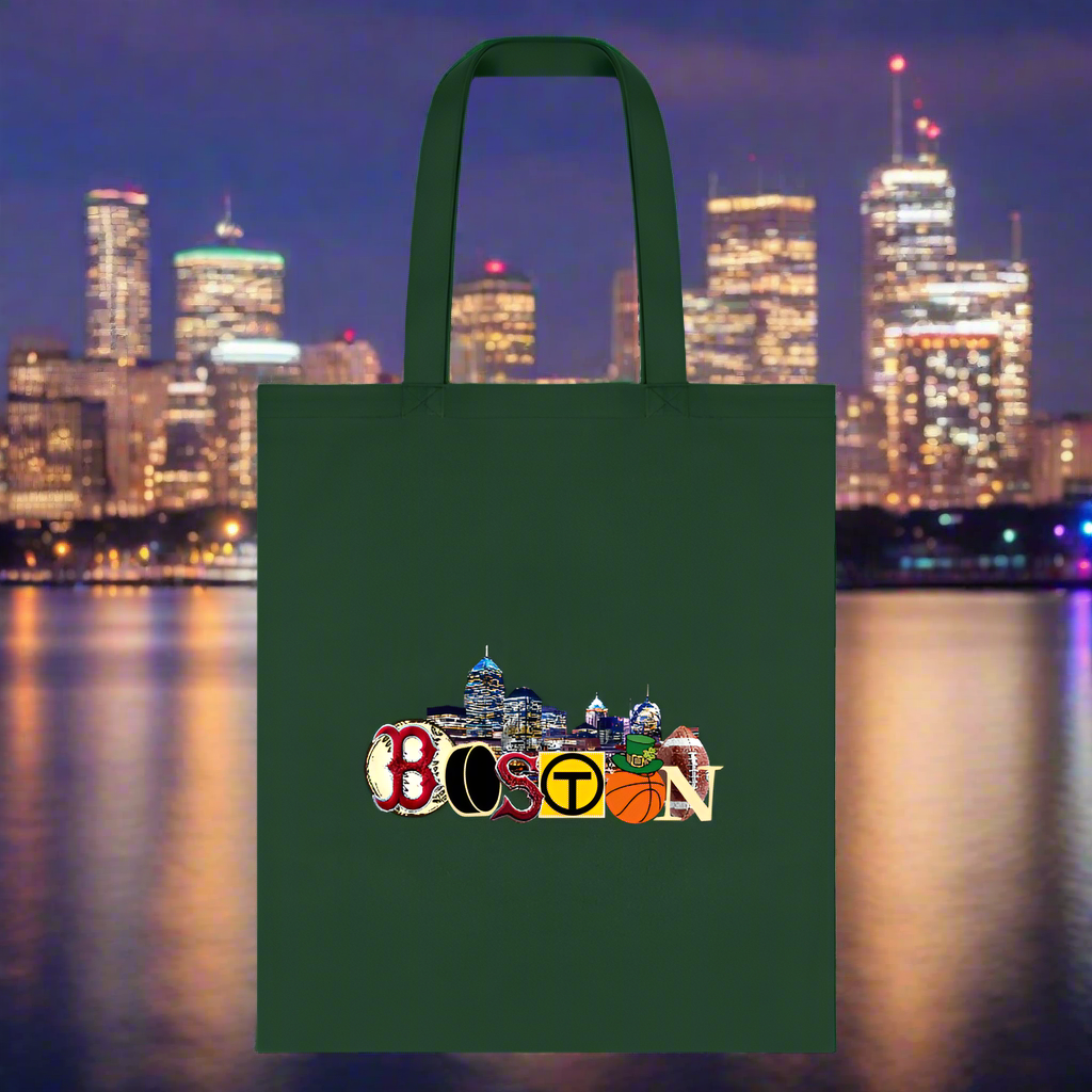 BOSTON SKYLINE Tote Bag - forest green