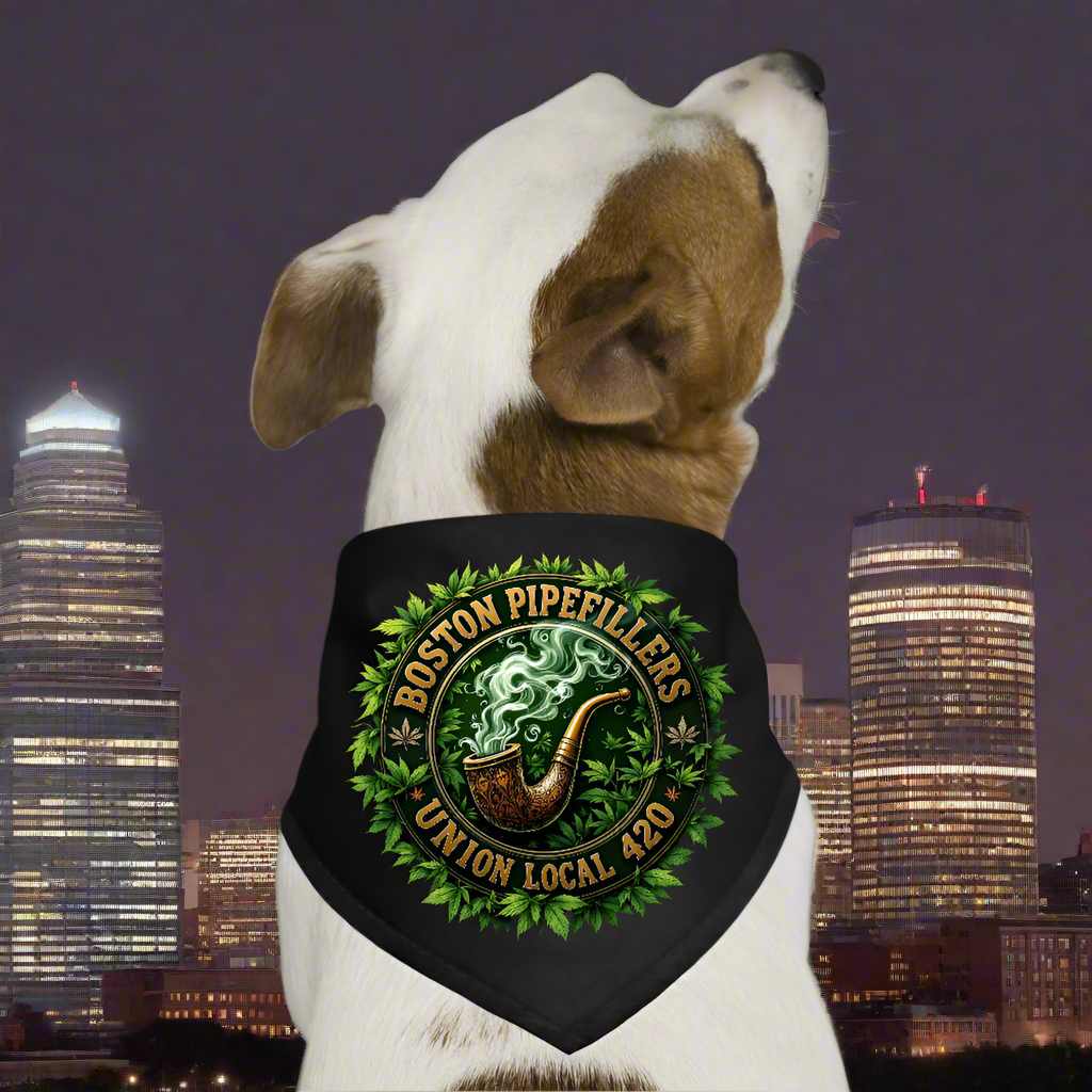 THE ORIGINAL BOSTON PIPEFILLERS UNION 420 Dog Bandana - black