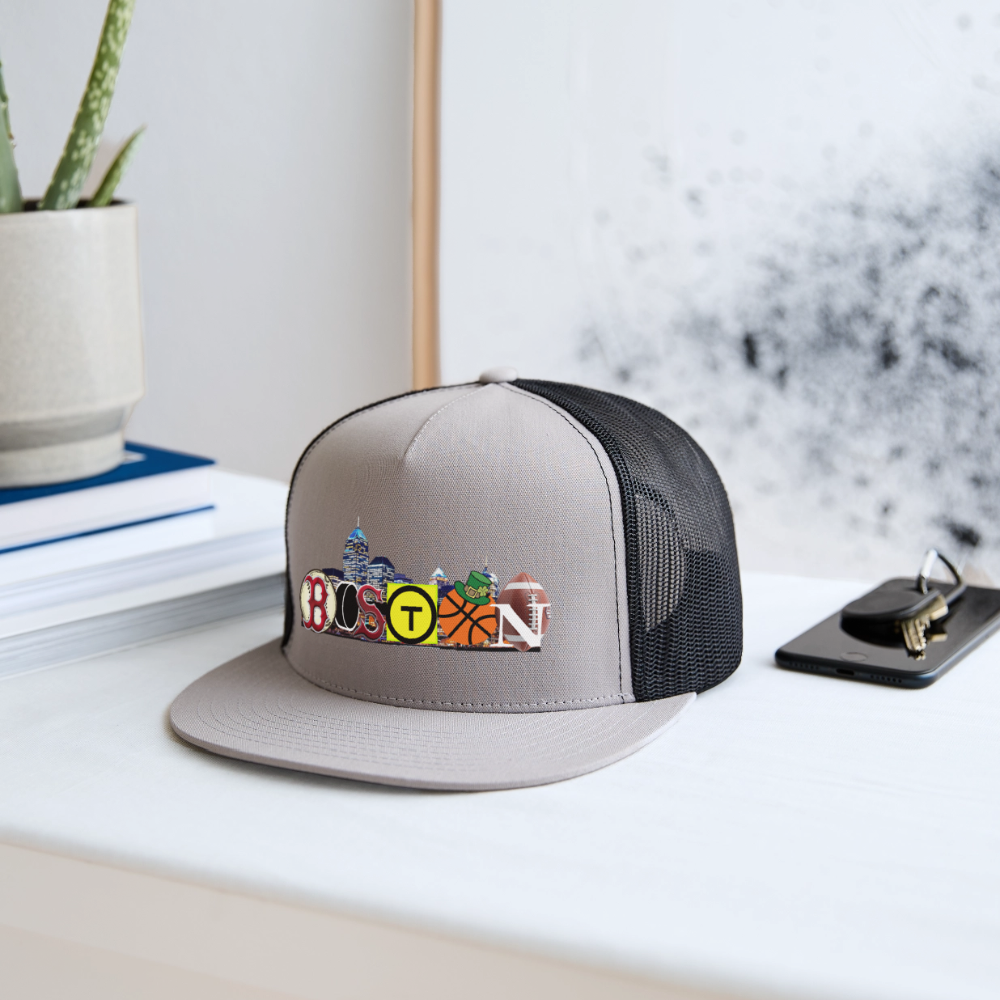 BOSTON SKYLINE Authentic Trucker Hat - gray/black