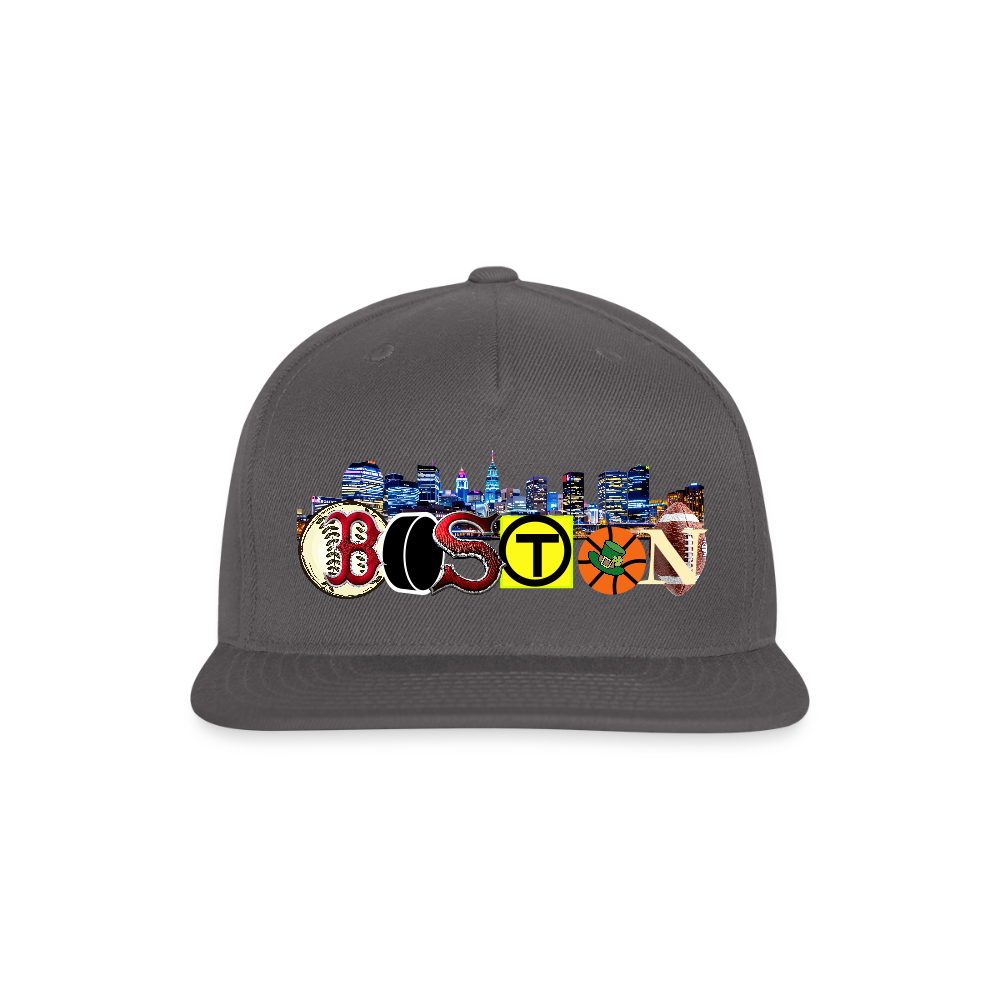 BOSTON SKYLINE The Authentic Snapback Baseball Cap - dark grey