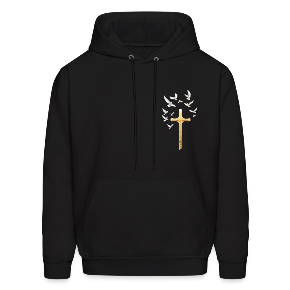 DOVES LATIN with CROSS Men's Hoodie - black
