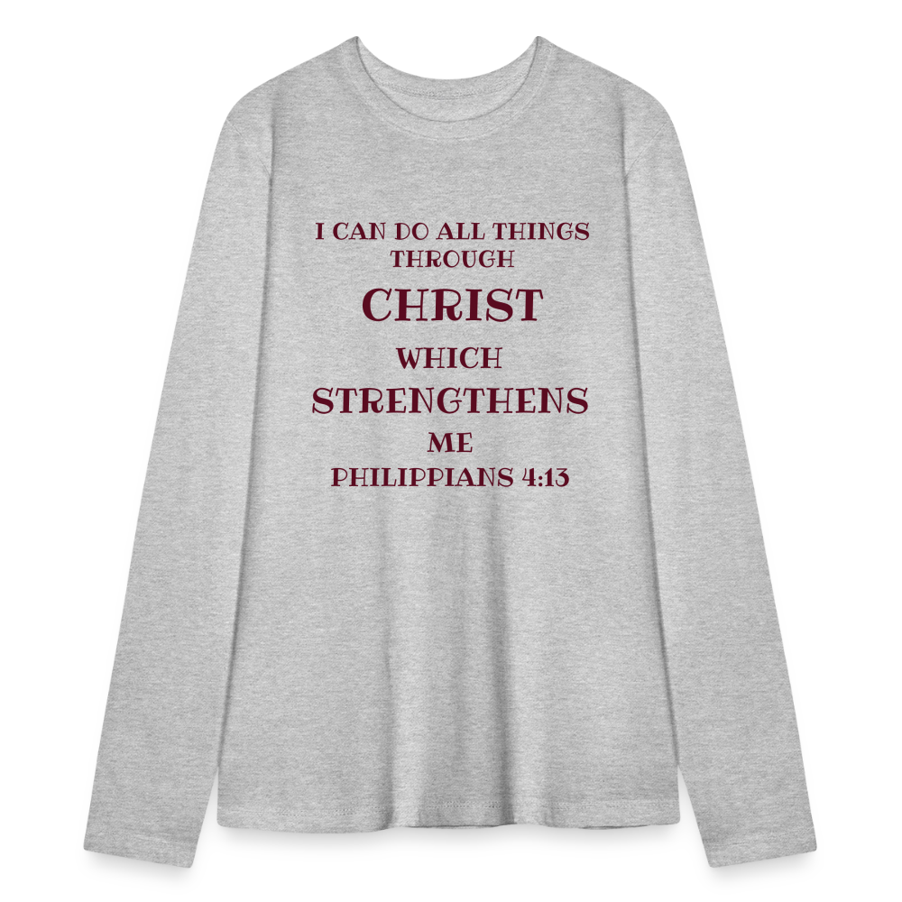 Philippians 4:13 tBella + Canvas Women's Long Sleeve T-Shirt - heather gray