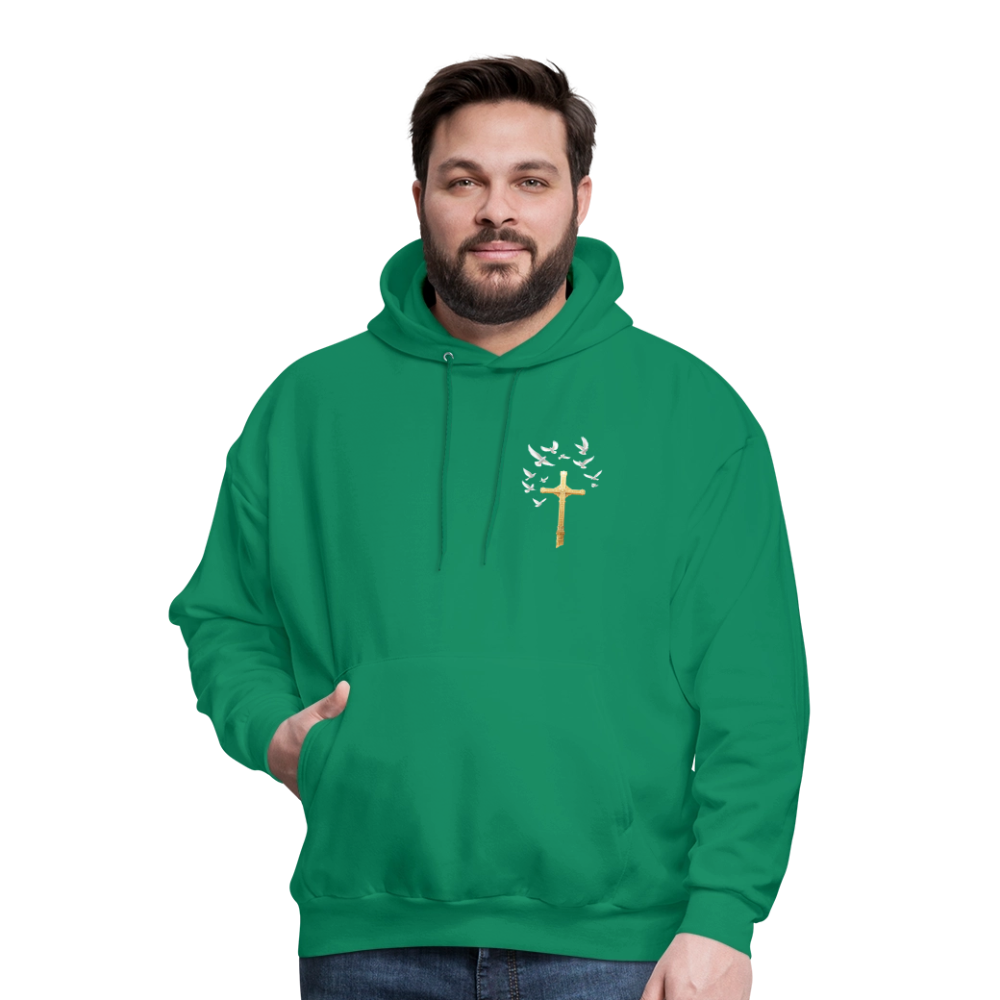 DOVES LATIN with CROSS Men's Hoodie - kelly green