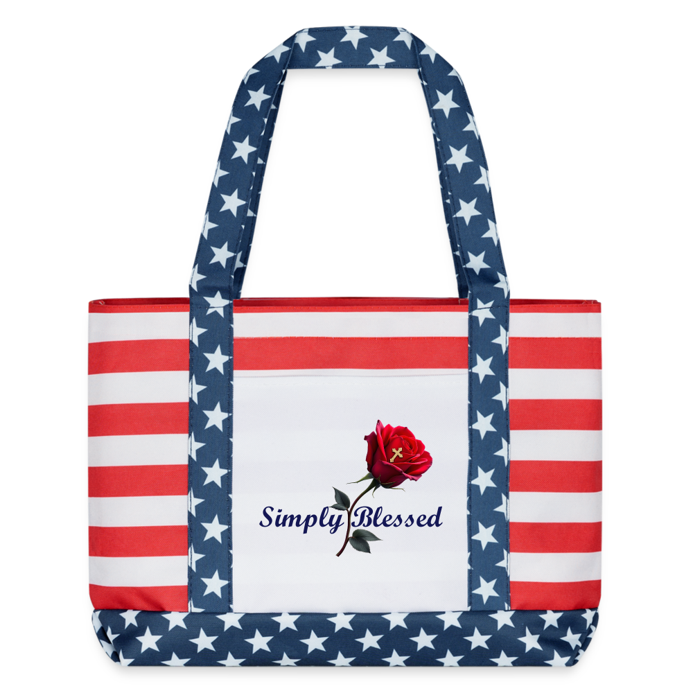 Simply Blessed Americana Tote Bag - red/white/blue